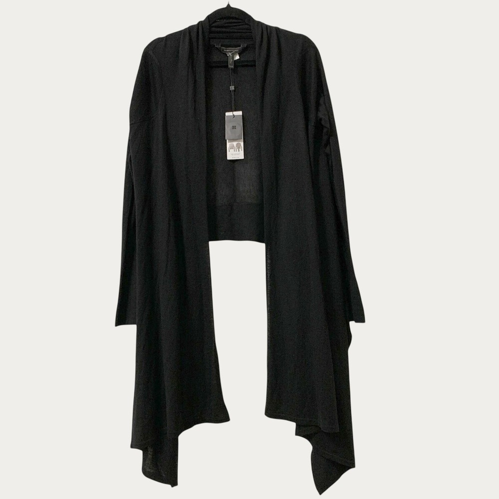 NWT BCBGMAXAZRIA Kattianne Cardigan Women XS/S Black Silk Blend Convertible Wrap